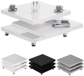 Casaria® Konferenciaasztal NY 60x60cm - magasfényű fehér