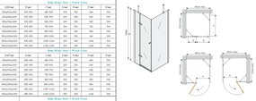 Mexen Roma zuhanykabin 70x120cm, 6mm üveg, króm profil-szürke üveg, 854-070-120-01-40