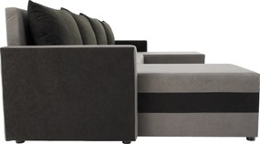 Univerzális ülőgarnitúra, szürke/fekete, PAULITA U