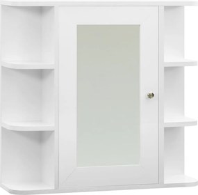 vidaXL fehér MDF tükrös fürdőszobaszekrény 66 x 17 x 63 cm