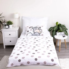 Fehér-szürke pamut gyerek ágyneműhuzat babaágyhoz 100x135 cm Thumper "Dots" – Jerry Fabrics