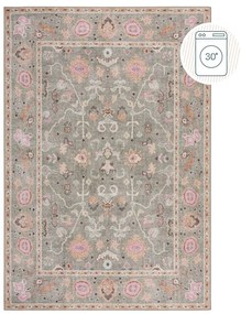 Világoszöld mosható szőnyeg 190x290 cm Una Floral – Flair Rugs