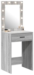 Sminkasztal LED Fényekkel Szürke Sonoma 50x41x135 cm