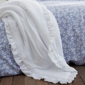 Fehér ágytakaró franciaágyra 220x230 cm Soft Washed Frill – Bianca