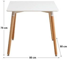 DIDIER III NEW modern 80cm étkezőgarnitúra 4 étkezőszékkel N