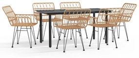 vidaXL 7 részes polirattan kerti étkezőgarnitúra