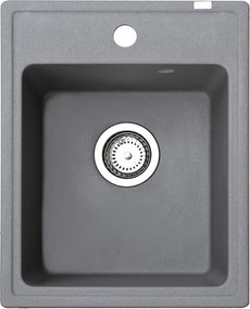 Quadro 40 Metalac 372983 Gránit Mosogatótálca - Extra mély, Egymedencés, Négyzet, Grafit