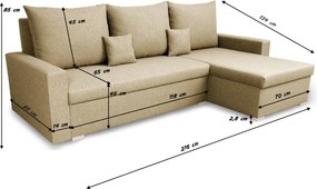 MONDI Kinyitható sarokkanapé Sötétkék