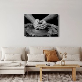 Fekete-fehér kép - kerámia gyártás (90x60 cm)
