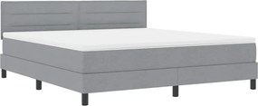 vidaXL Boxrugós ágy matracmal leddel Világosszürke 180 x 200 cm szövet