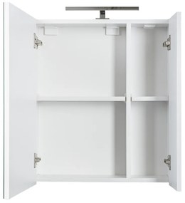 PIRAMIDA AKVA Tükrös fürdőszobai szekrény - 2 ajtós kivitel - LED világítással - 60 x 69 x 13 cm