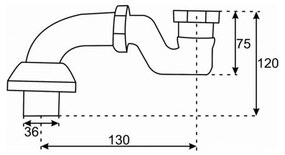 EMPSWCH MOS kád leeresztő szifon, króm színben