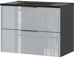 Fekete-szürke fali szekrény mosdókagylóval 81x61 cm Vasio – Germania