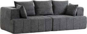 HOMCOM 3-személyes chenille kanapé, 248 cm, modern nappali kanapé mély párnázott ülőfelülettel és zsebrugókkal, széles karfák, 2 párna, csúszásmentes