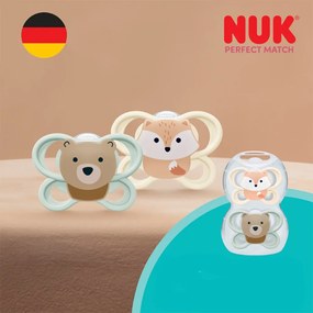 Baba cumi  NUK Perfect Match Air FOX/BEAR 0-2m 2db box, vel. 0-2 h