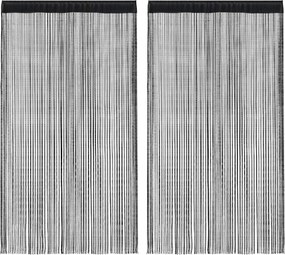 vidaXL 2 db fekete zsinórfüggöny 140 x 250 cm