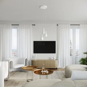 Sollux SL.1710 - Csillár zsinóron HALO 3xG9/8W/230V átm. 25 cm fehér