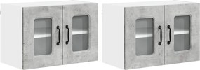 vidaXL Konyhaszekrény Kalmar 2 pcs Beton Szürke 60 x 31 x 40 cm