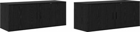 vidaXL Fali TV szekrény szett 2 pcs Fekete tölgy 100 x 34,5 x 40 cm