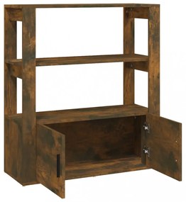 füstös tölgy színű szerelt fa tálalószekrény 80x30x90 cm