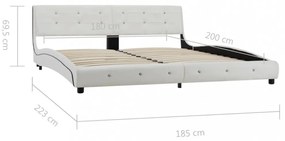 Fehér műbőr ágykeret 180 x 200 cm