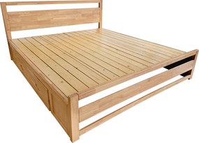 Franciaágy, 160x200, masszív fa, természetes, SHEILA