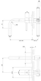 OMNIRES Y1215HCR - Beépíthető mosdó csaptelep, Y sorozat, fényes króm