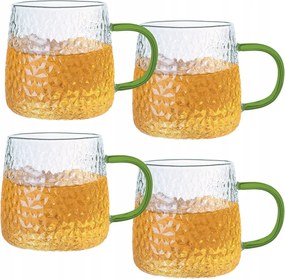 Zöld teás kávés pohár 350 ml Mg Home Deco 4 db-os szett