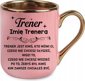 Rózsaszín Elegáns Bögre Személyi Edzőnek Ajándék Név +csomagolás