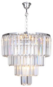 Brilagi - LED Kristály csillár láncon MOZART 5xE14/40W/230V fényezett króm