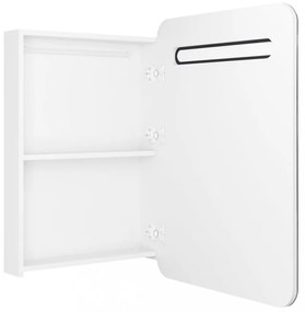 fényes fehér LED-es tükrös fürdőszobaszekrény 60 x 11 x 80 cm