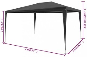 antracitszürke PE rendezvénysátor 3 x 4 m