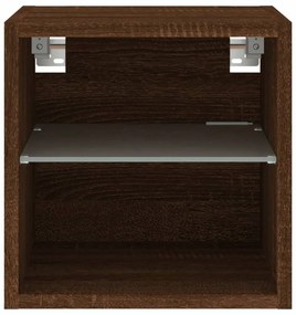 barna tölgy színű fali TV-szekrény LED-ekkel 30 x 28,5 x 30 cm