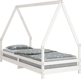 vidaXL fehér tömör fenyőfa gyerekágykeret 90 x 200 cm