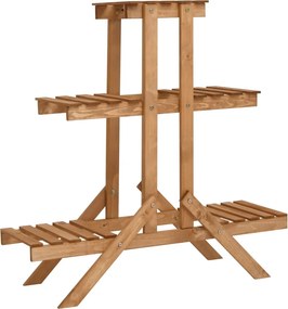 vidaXL fenyőfa virágtartó állvány 83 x 25 x 83 cm