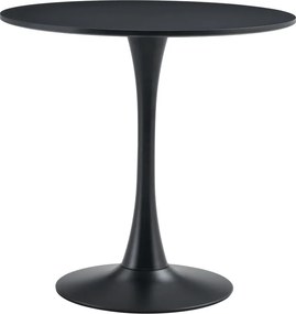 Étkezőasztal, fekete, átmérő 80 cm, REVENTON NEW