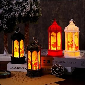 Hatszögletű lámpa 5.5*14, karácsonyi nyomtatás, elektronikus változat,4db