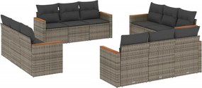 vidaXL 12 részes szürke polyrattan kerti ülőgarnitúra párnákkal