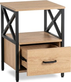Éjjeliszekrény LOGAN 40 cm tölgy/fekete