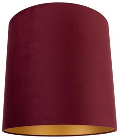 Bársony lámpaernyő piros 40/40/40 arany belsővel