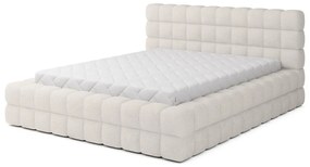 Fehér kárpitozott ágyneműtartós franciaágy ágyráccsal 160x200 cm Dizzle – ELTAP