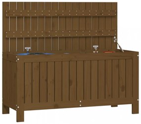 mézbarna tömör fenyőfa kerti tárolóláda 108x42,5x54 cm