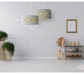 Duolla - Csillár zsinóron DUO 1xE27/15W/230V átm. 40 cm világoszöld/arany