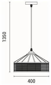 Csillár zsinóron 1xE27/15W/230V bézs