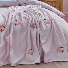 Világos rózsaszín mikroplüss takaró karácsonyi mintával 130x170 cm Vintage Christmas Santa – Catherine Lansfield