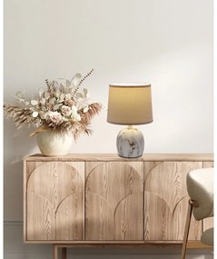 Krémszínű asztali lámpa textil búrával (magasság 25 cm) Adelina – Candellux Lighting