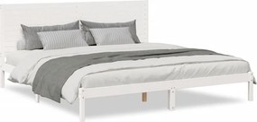 vidaXL fehér tömör fa extra hosszú ágykeret matrac nélkül 200 x 210 cm