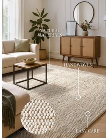 Bézs kézi szövésű gyapjúkeverék szőnyeg 120x180 cm Peas – Villeroy&amp;Boch