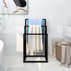 Tutumi Tutumi, 3 karos fém törülközőtartó 600x260x1000 mm 391840, fekete matt, HOM-01003