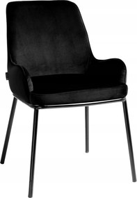 Fekete velúr kárpitozott szék nappaliba, étkezőbe és konyhába Santo